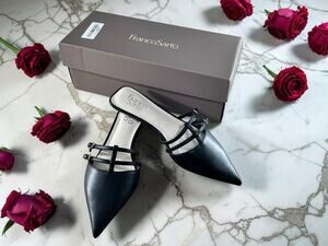 NEW Franco Sarto Women's Black Pia Mule Kitten Heels Sz 8 M Shoes Slip On